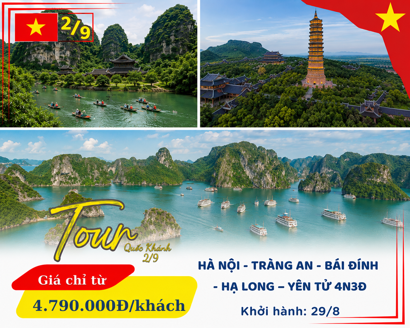HÀ NỘI - TRÀNG AN - BÁI ĐÍNH - HẠ  LONG - YÊN TỬ